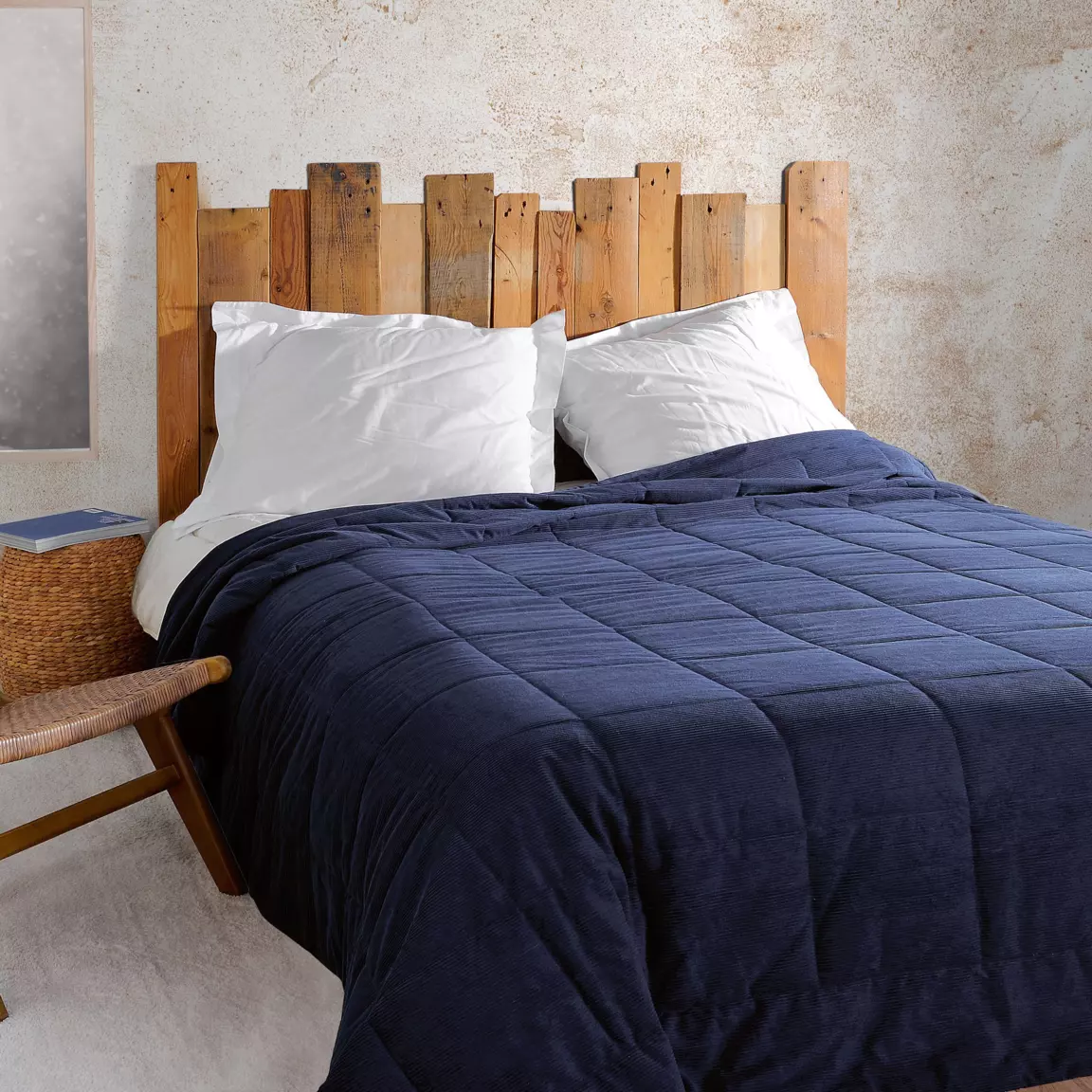 Couvre lit matelassé (250 x 260 cm) Vercors Bleu marine