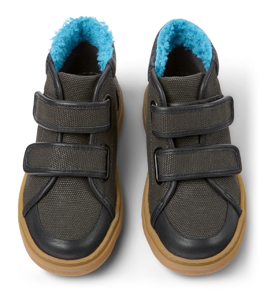 Tênis de couro cinza Camper Kiddo