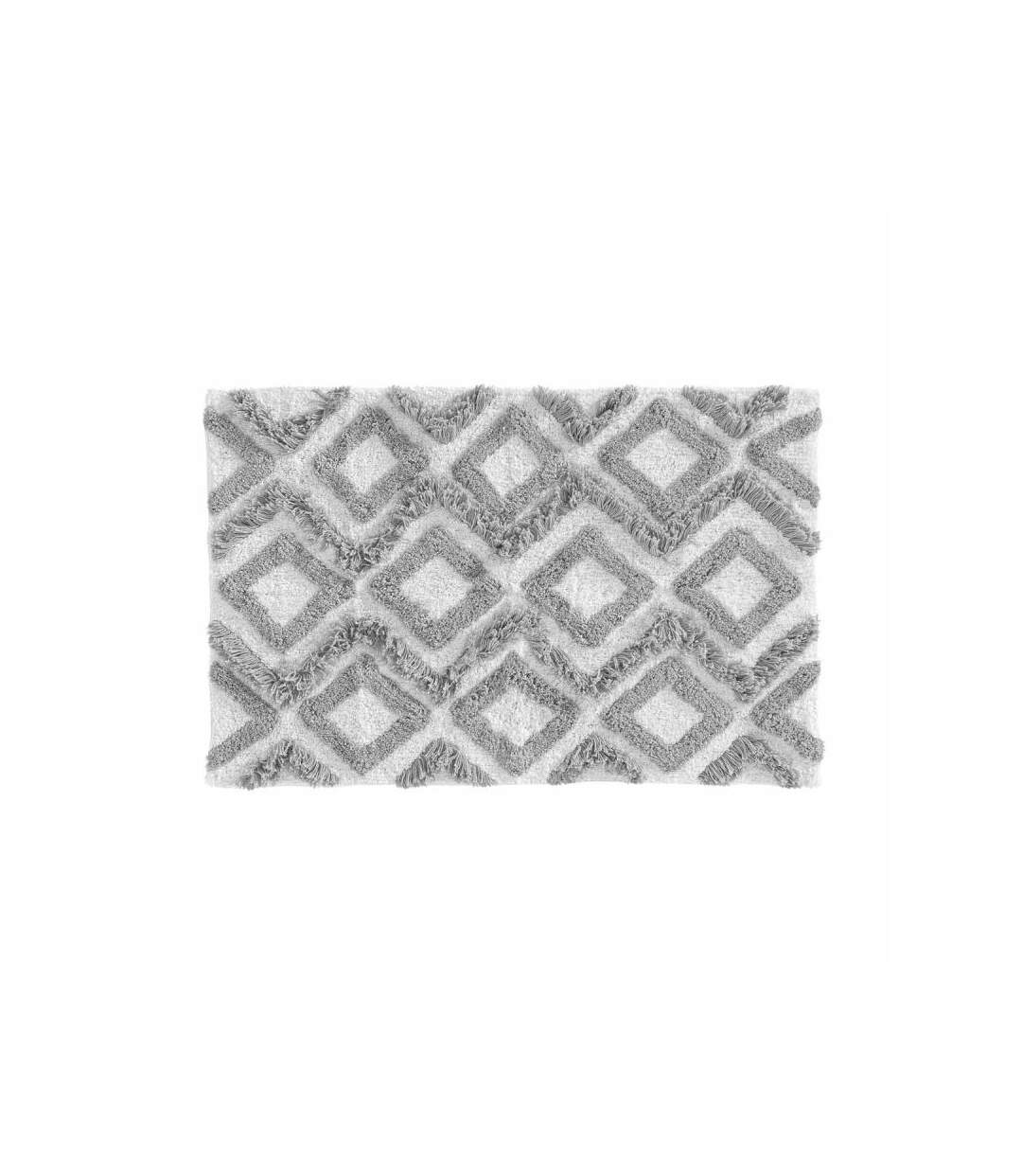 Tapis de Salle de Bain Ikatis 50x80cm Blanc & Gris