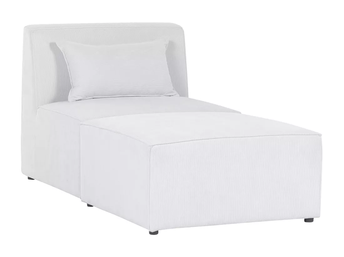 Chaise longue en velours côtelé blanc cassé LEMVIG