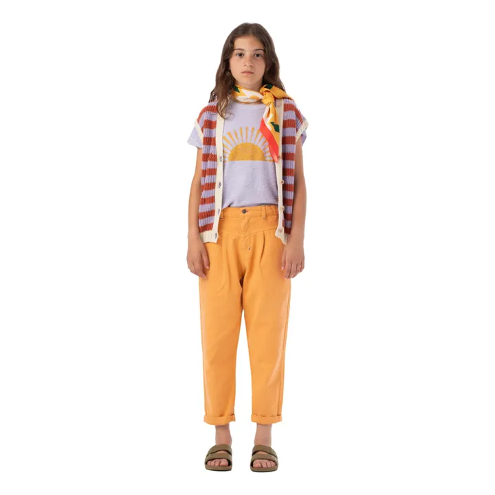 Piupiuchick Pantalon Mom fit Coton Bio | Jaune moutarde