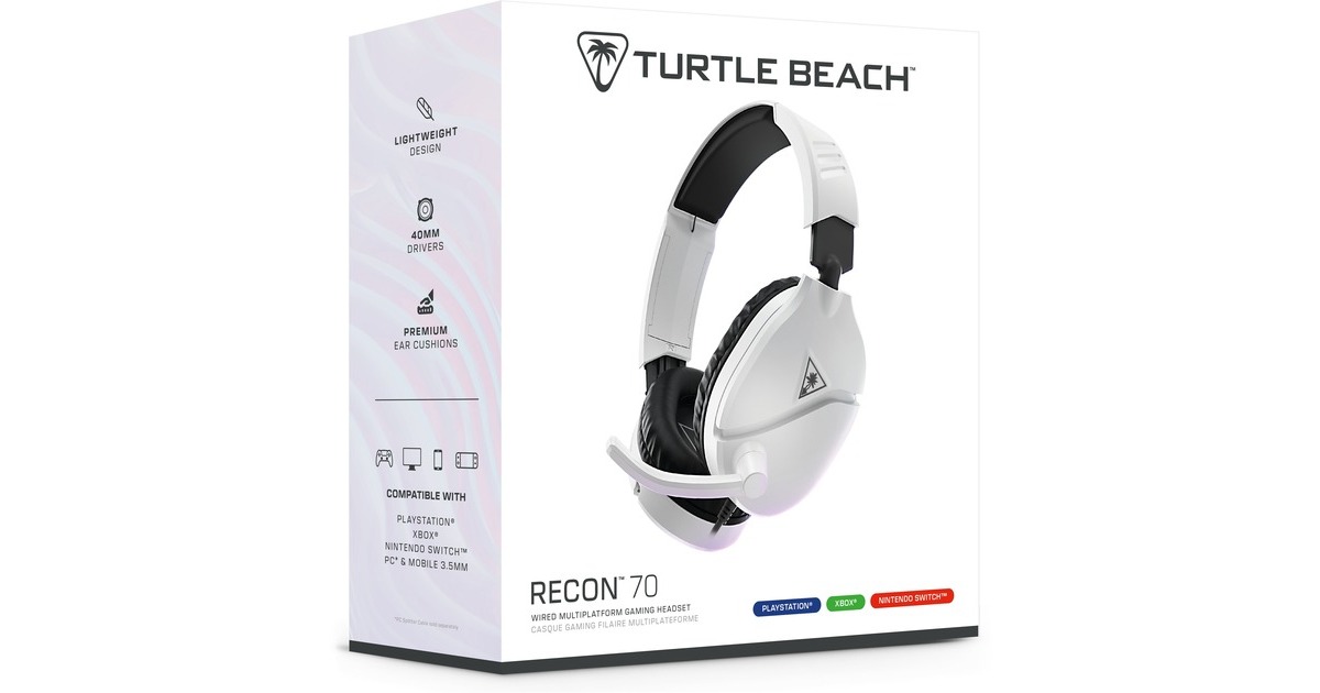 Turtle BeachEar Force Recon 70P White (2024) over-ear gaming headset  (Wit, PS4, PS5, Xbox Series X|S, Xbox One, Switch, PC, Mobile)