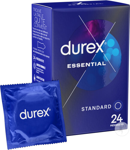 Durex Préservatifs Protect Préservatifs Extra Lubrifiés Confort et Sécurité 24 Pièces