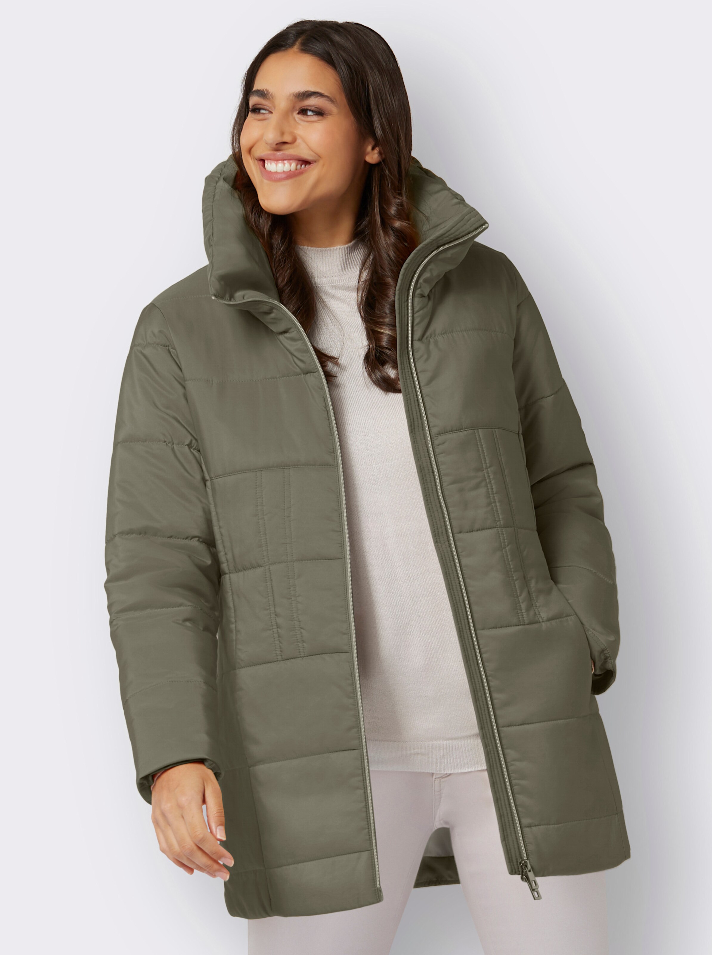 Steppjacke in taillierter Longform
