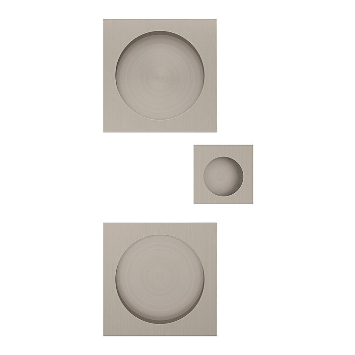 Galandage Carré à visser GoodHome Irvil effet nickel satin gris Ø55.5mm