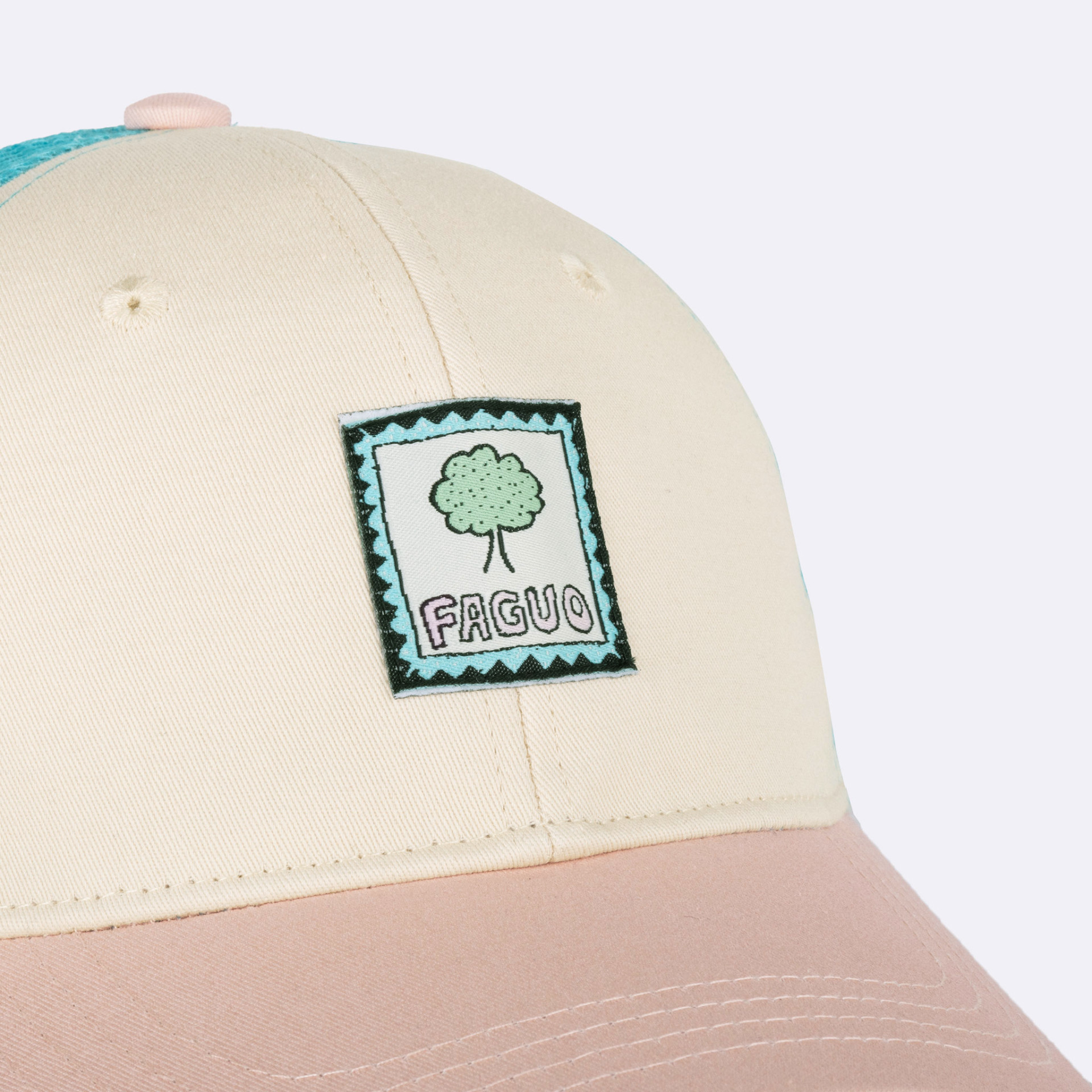 Casquette vert menthe & rose coton et polyester - modèle trucker cap