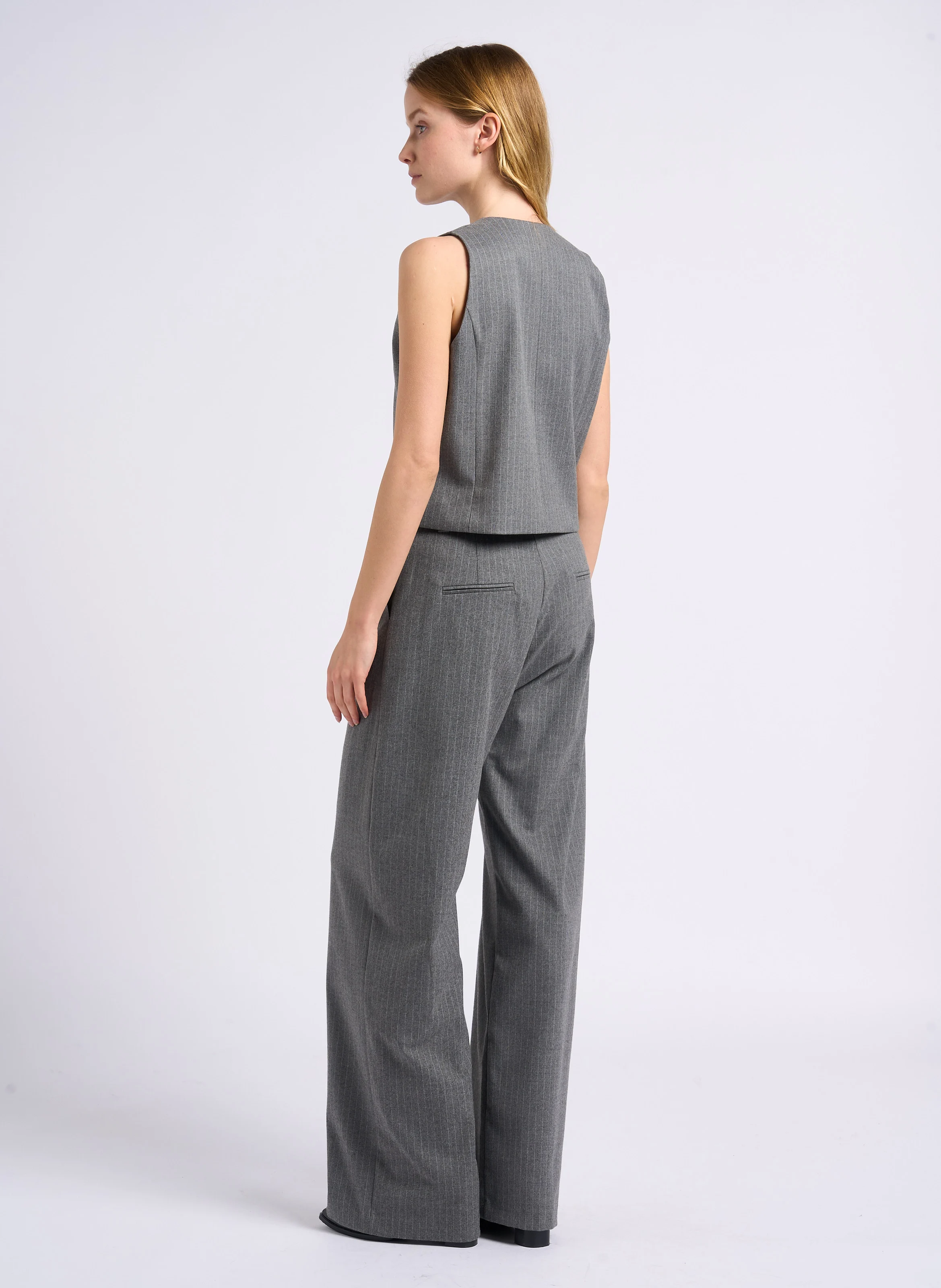 JUNGLE - Pantalon large taille haute | Noir