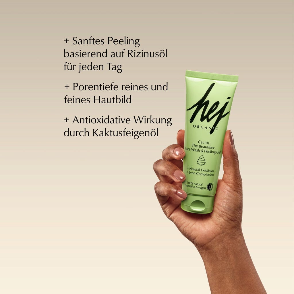 HEJ ORGANIC  Cactus The Beautifier Face Wash & Peeling Gel, 125 ml