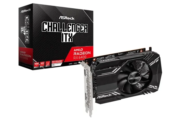 ASRock Radeon RX 6400 Challenger ITX 4GB - grafikkort - Radeon RX 6400 - 4 GB GDDR6 - PCIe 4.0 x4 - HDMI, DisplayPort