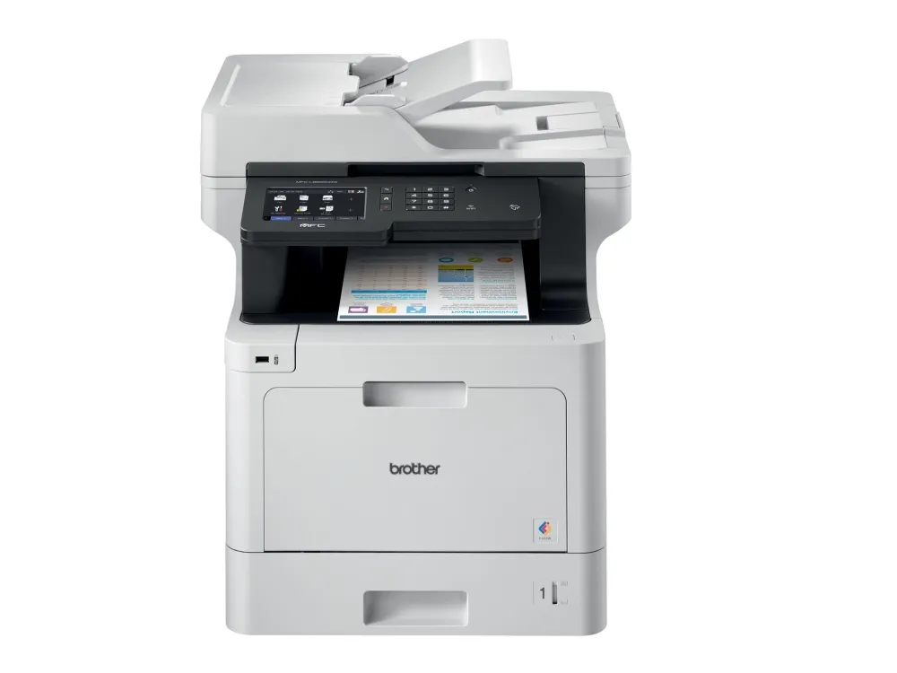 Brother MFC-L8900CDW - Multifunktionsprinter - farve - laser - 215.9 x 355.6 mm (original) - A4/Legal (medie) - op til 31 spm (kopiering) - op til 31 spm (udskriver) - 300 ark - 33.6 Kbps - USB 2.0, Gigabit LAN, Wi-Fi(n), USB vært, NFC - med 3 års On
