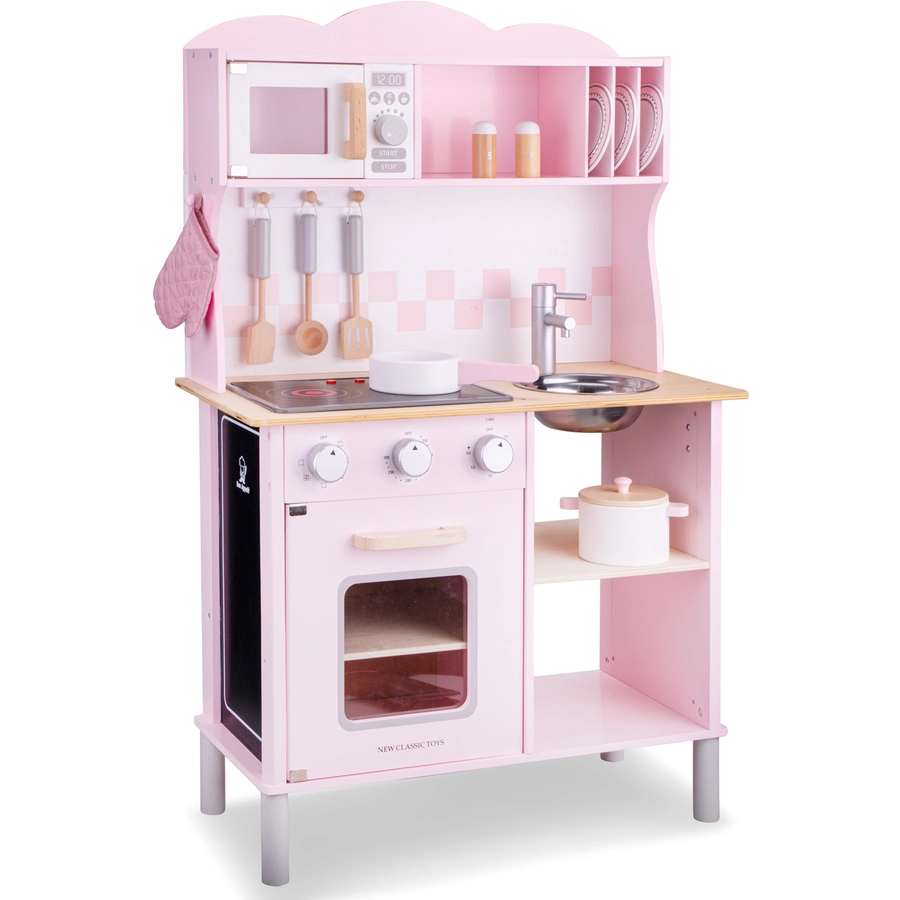 New Classic Toys Küchenzeile Modern mit Kochfeld, pink