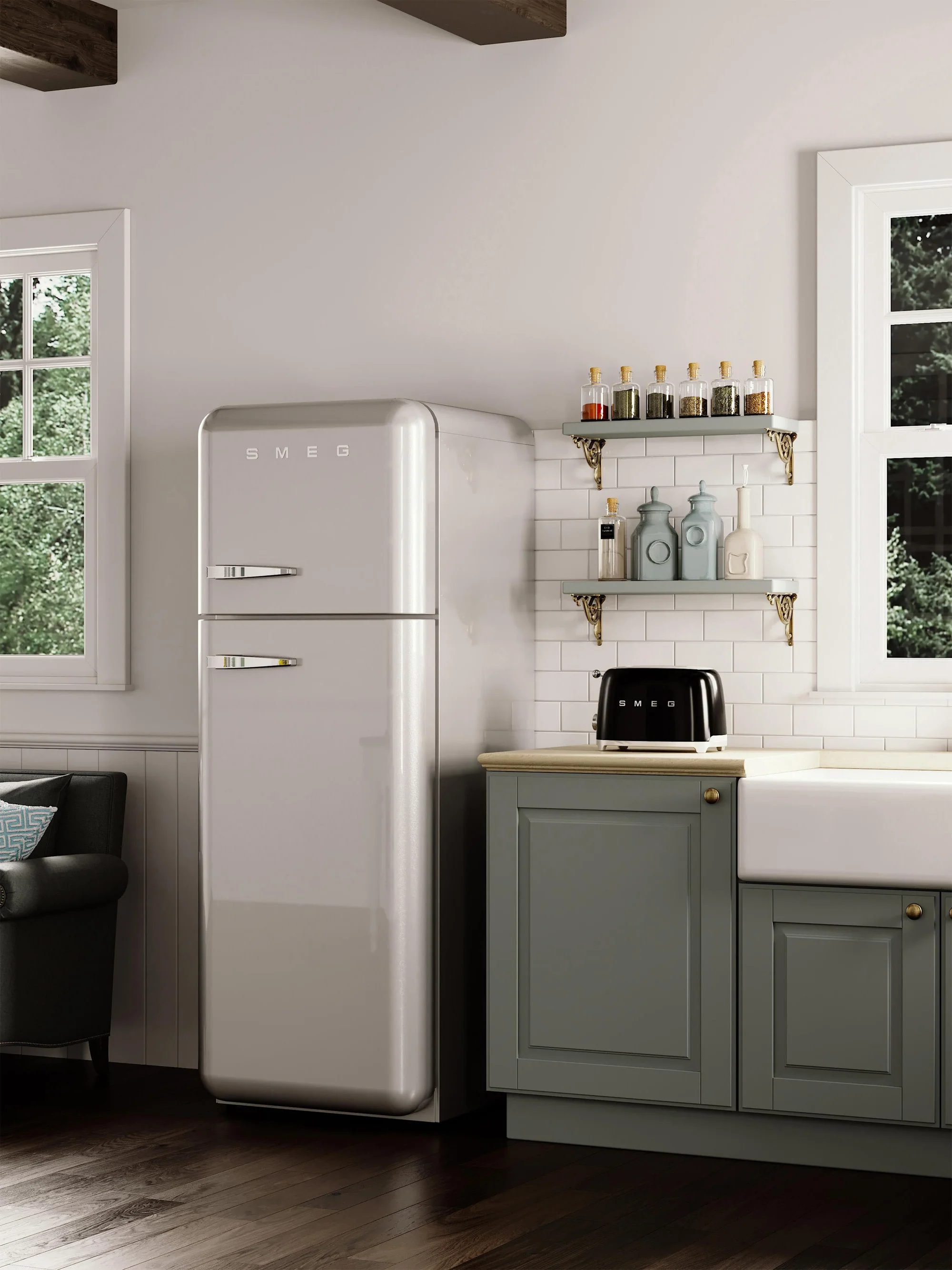Broodrooster 50's Style met lange sleuf