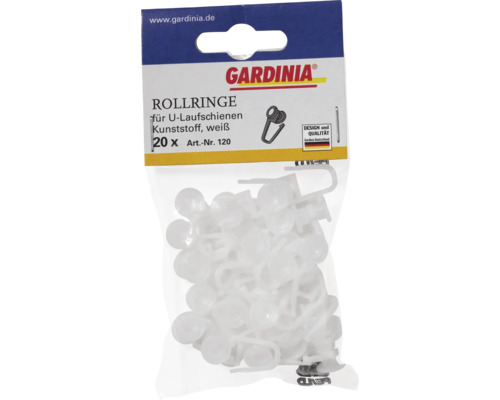 Rolringen voor U-vormige rails, wit, 20 stuks.