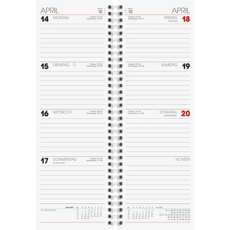 BRUNNEN Vormerkkalender Blau 2024 10x30cm 2S/1W