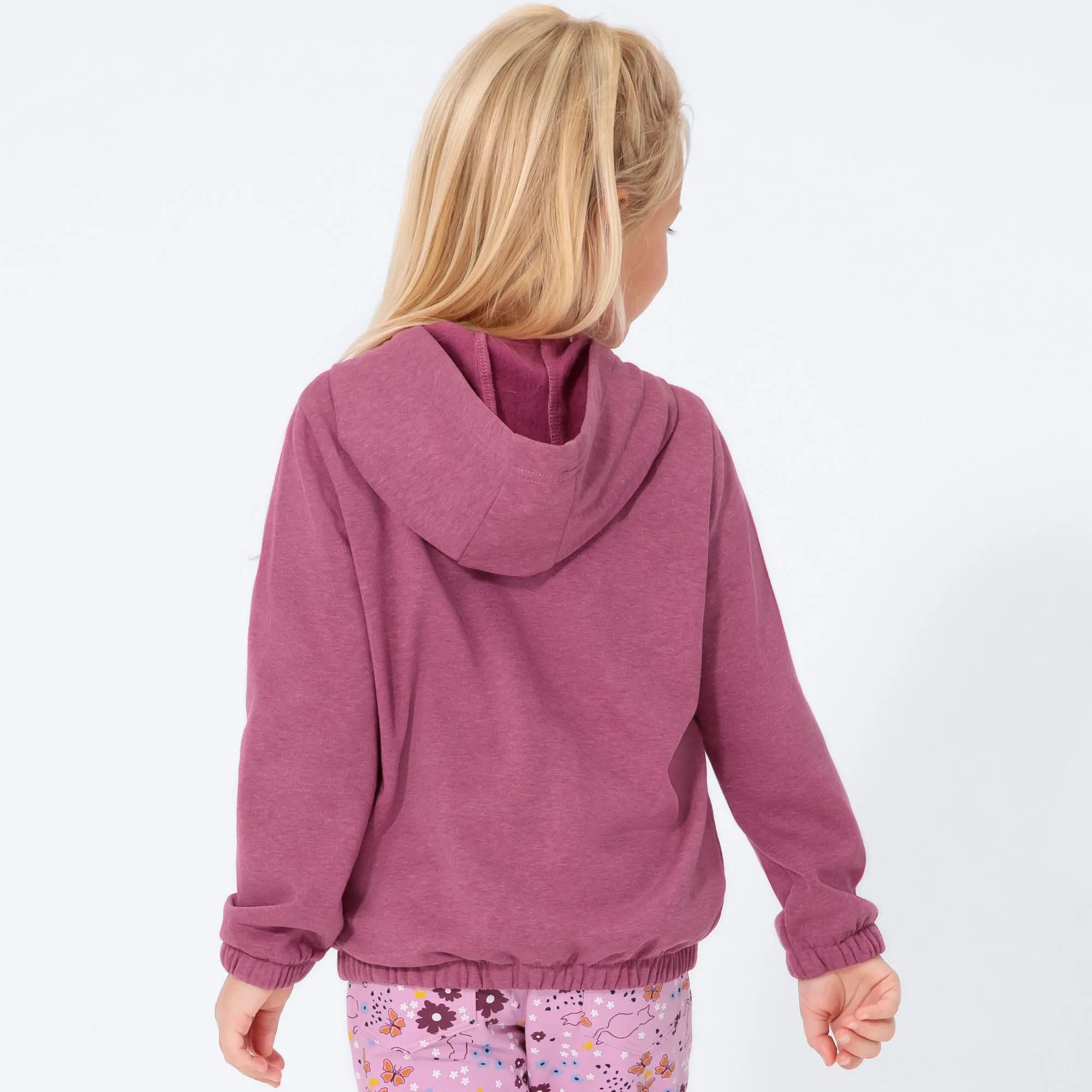 Mädchen-Sweatjacke in Melange-Optik