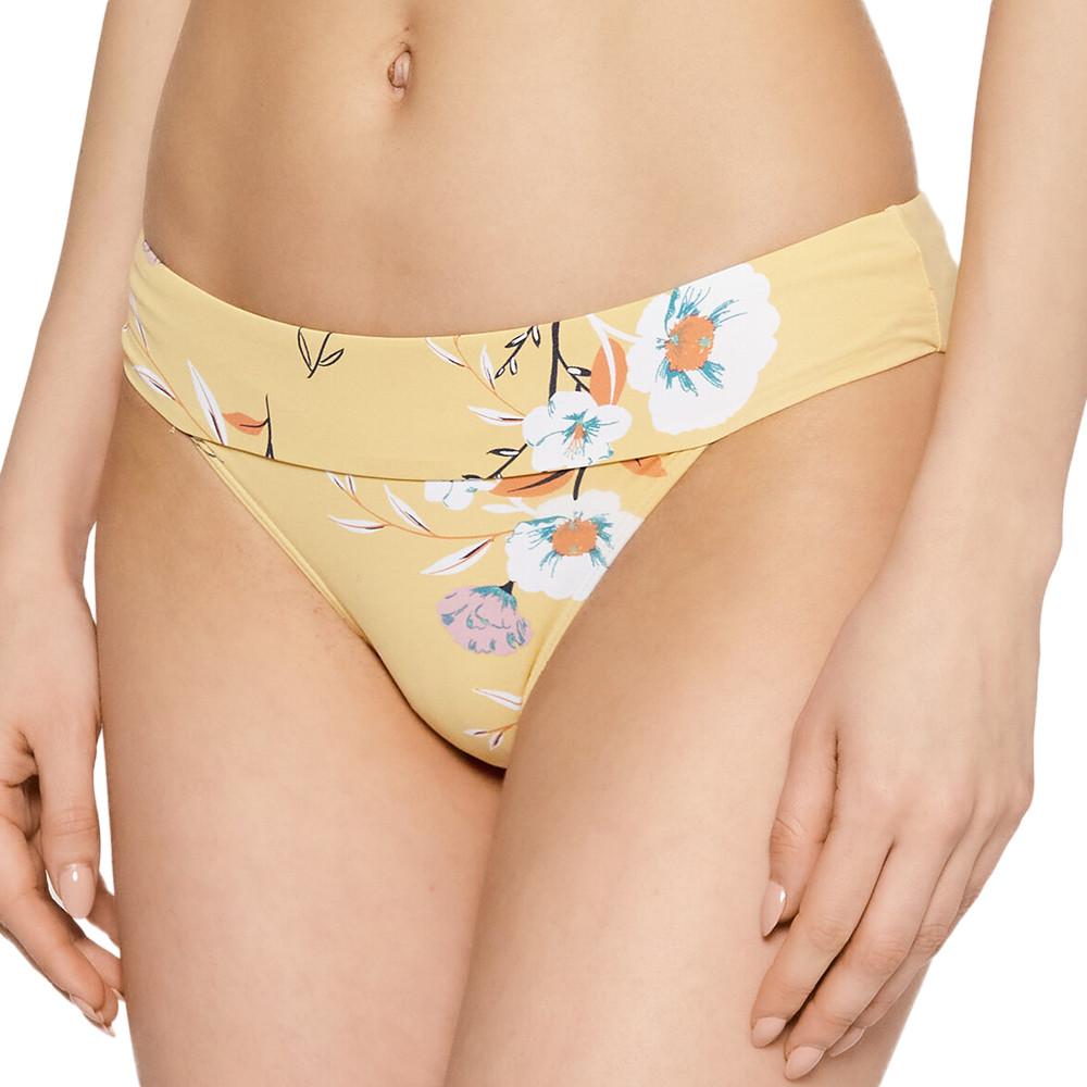 Roxy Bas de Bikini Jaune à fleurs Mi-haut Femme Roxy Lahaina Bay