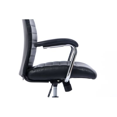 Fauteuil de bureau BRISTOL - accoudoirs fixes - noir