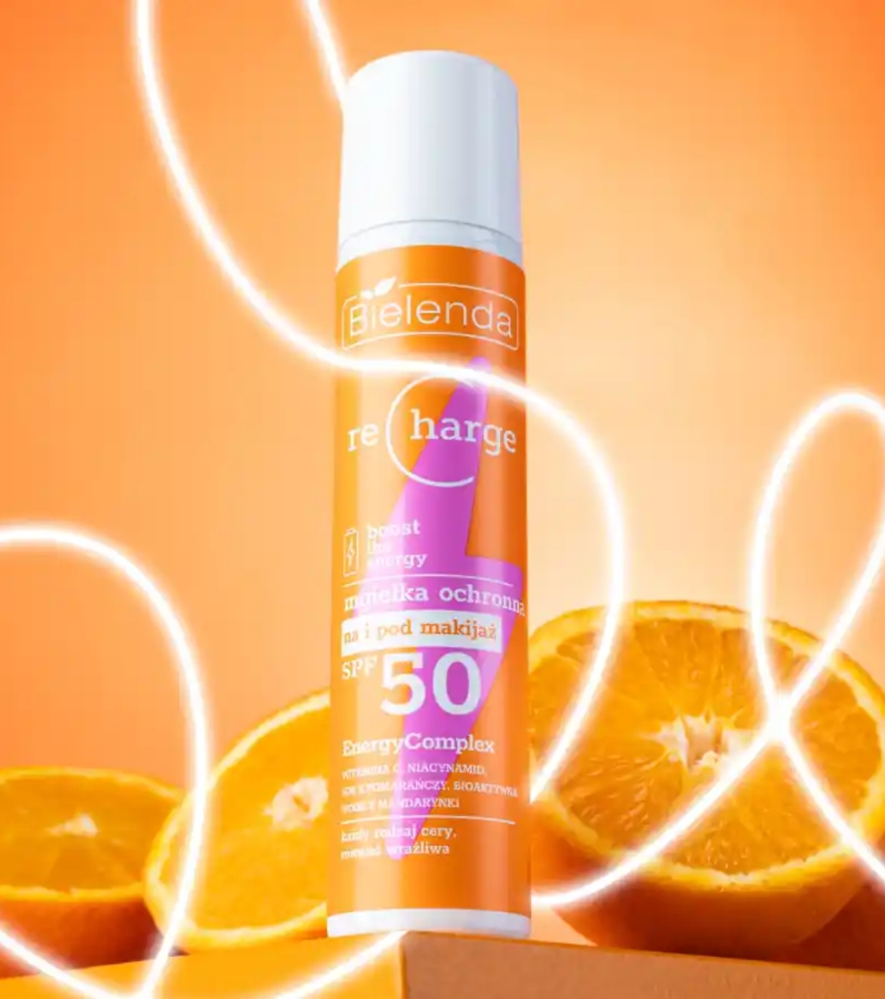 Bielenda - *Recharge* - Bruma facial iluminadora SPF50