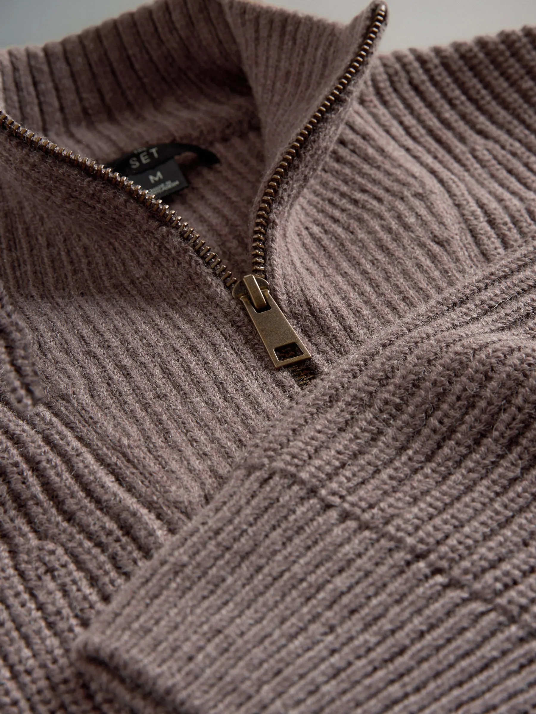 Bruin/marineblauw - The Set 2 Pack Quarter Zip Neck Jumpers