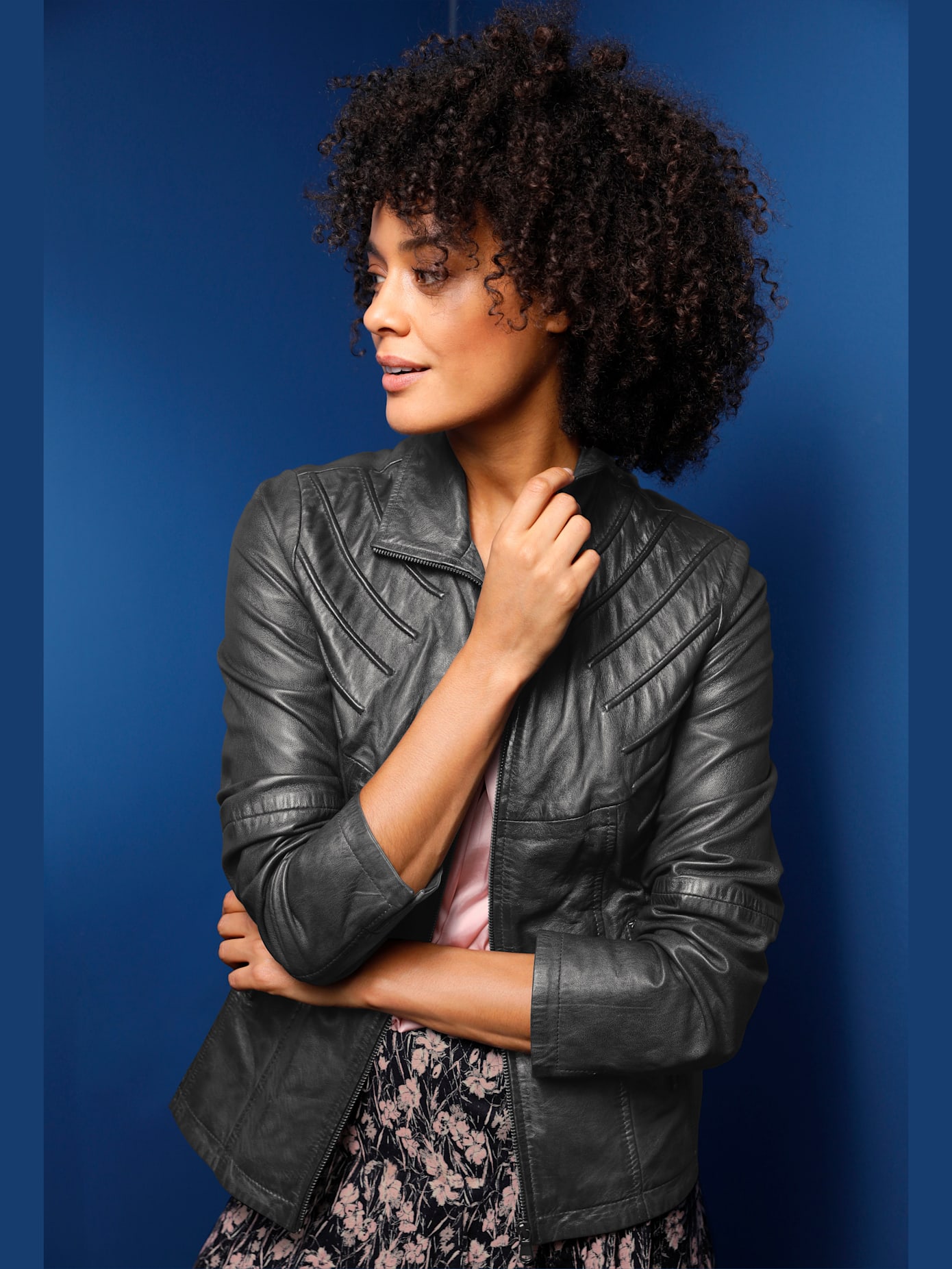 Veste en cuir pur cuir d'agneau nappa