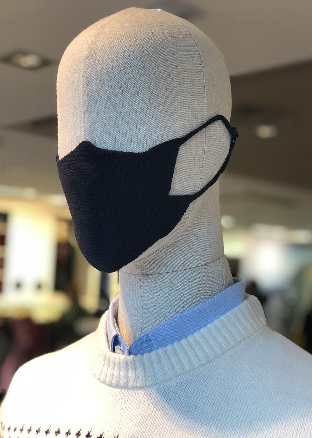 Masque de protection visage en maille SAINT JAMES de coton uni (NAVY)