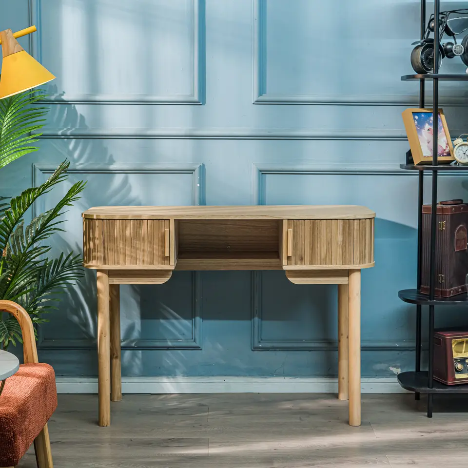 Bureau met 2 deuren van essen hout