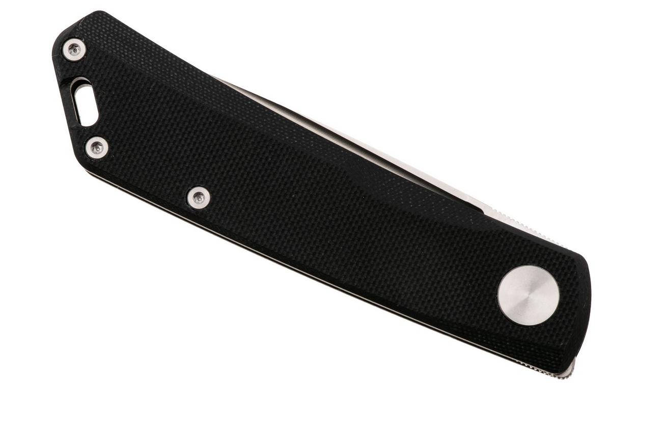 Real Steel Phantom Flipper Double Detent 7008BS Satin D2, Black G10, zakmes