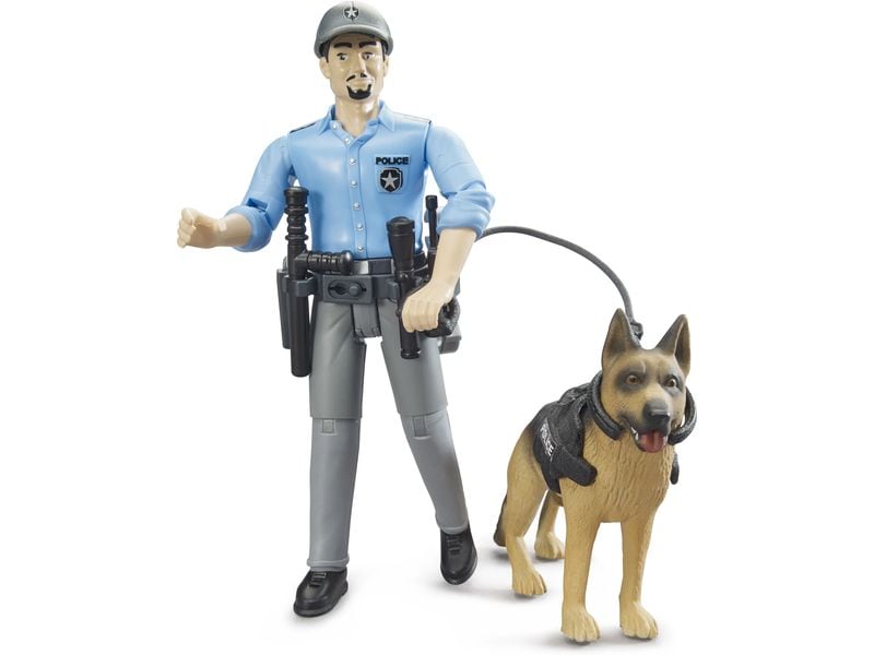 Bruder Spielwaren Spielzeugfigur Polizist mit Hund Spielzeugfigur
