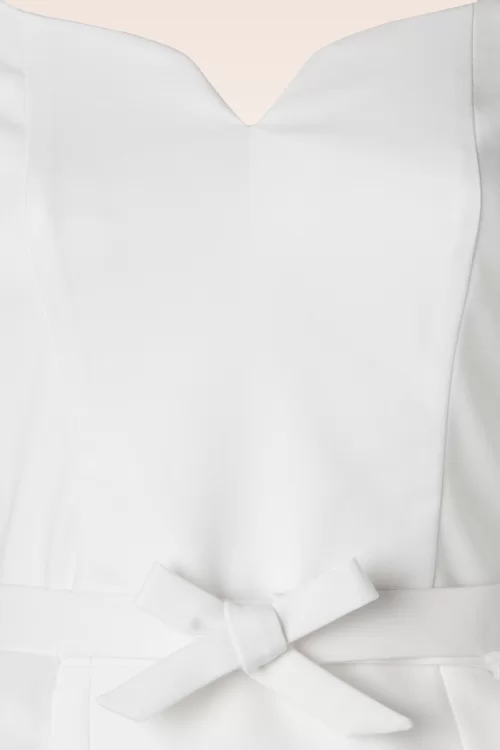 Vintage Diva  The Patrizia pencil jurk in wit