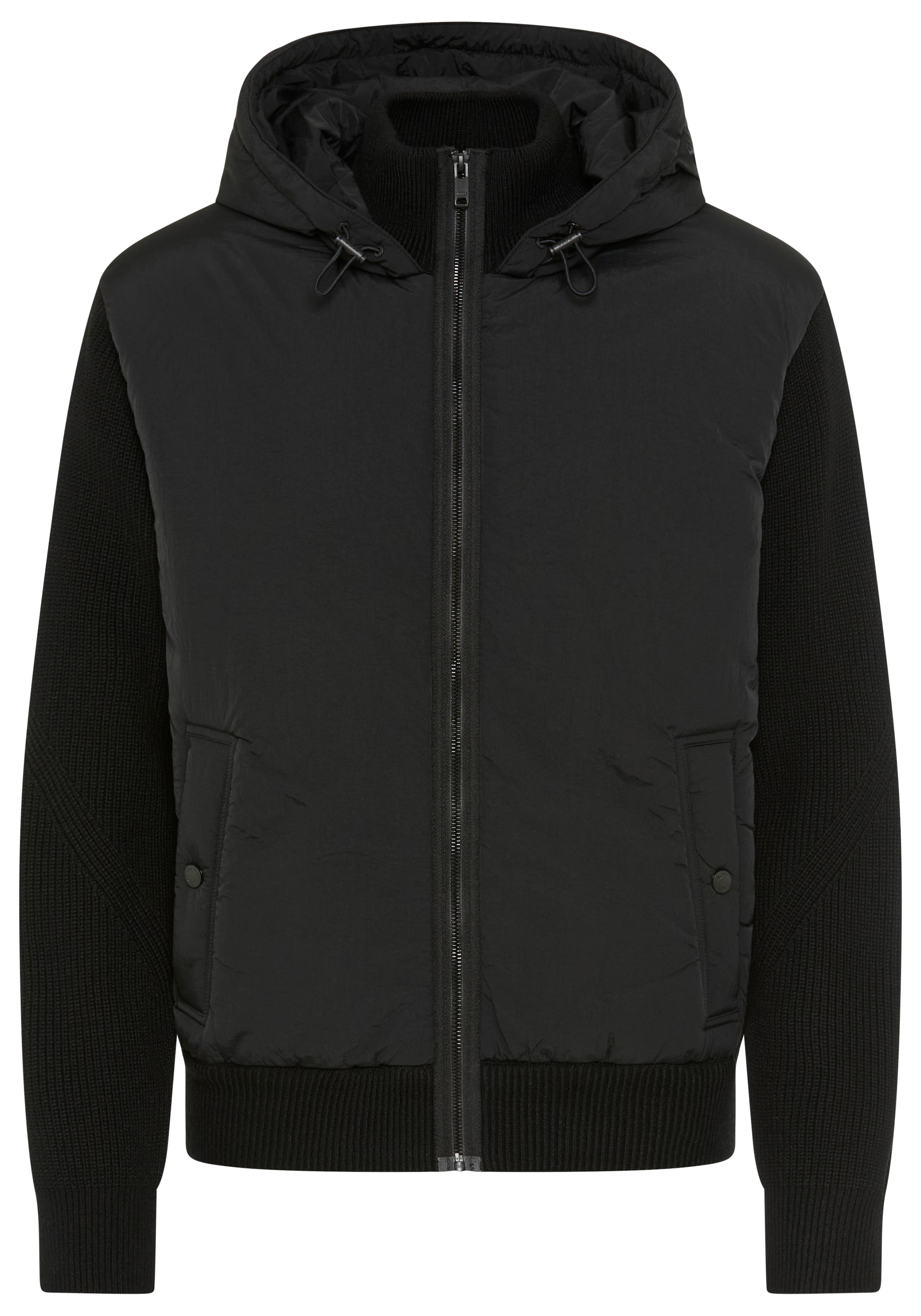 BOSS ORANGE Blouson »Kiaccio« mit Kapuze mit fester Kapuze, Ärmel, Rückteil und Kragen aus Strick