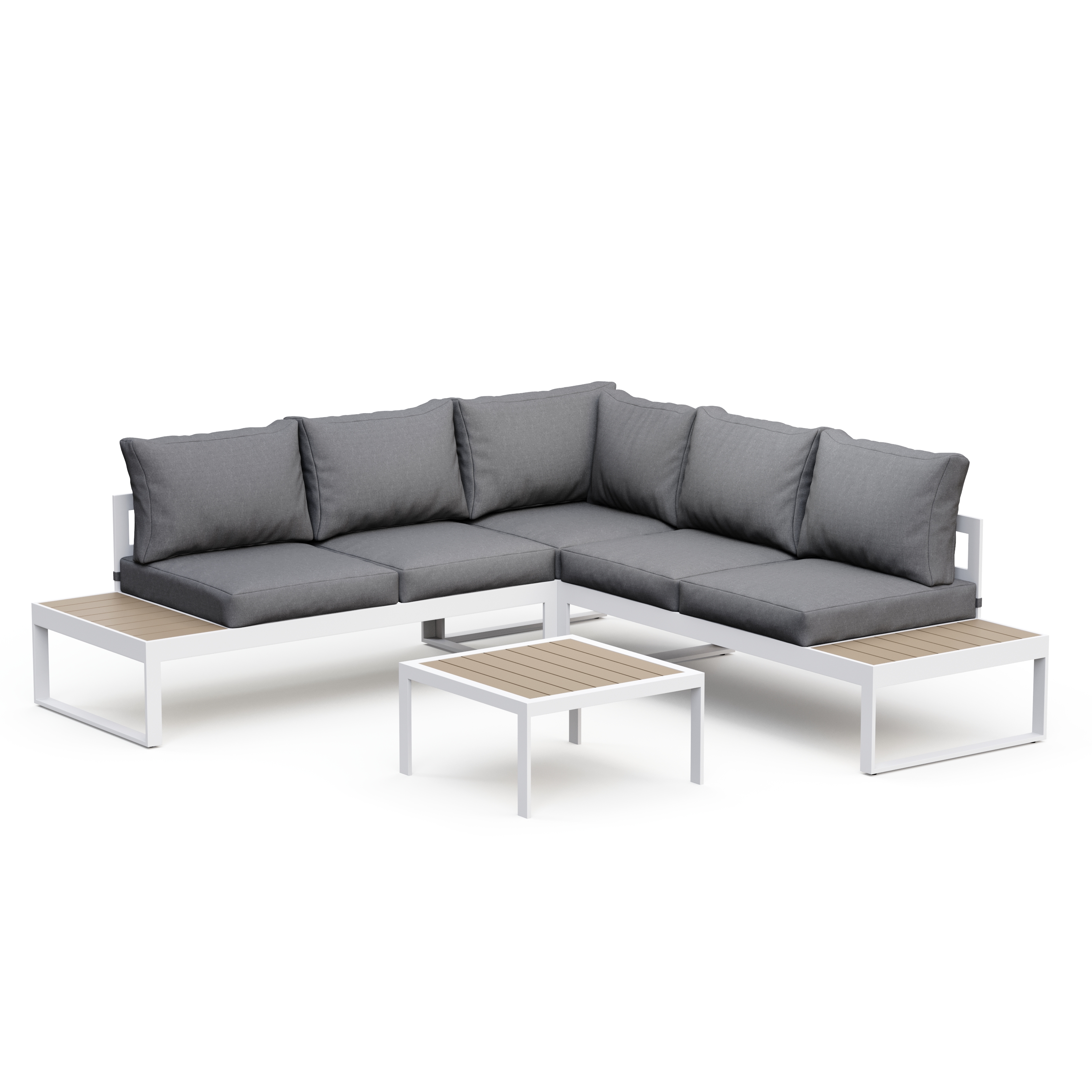 Lounge CAMILA anthrazit/weiss/braun