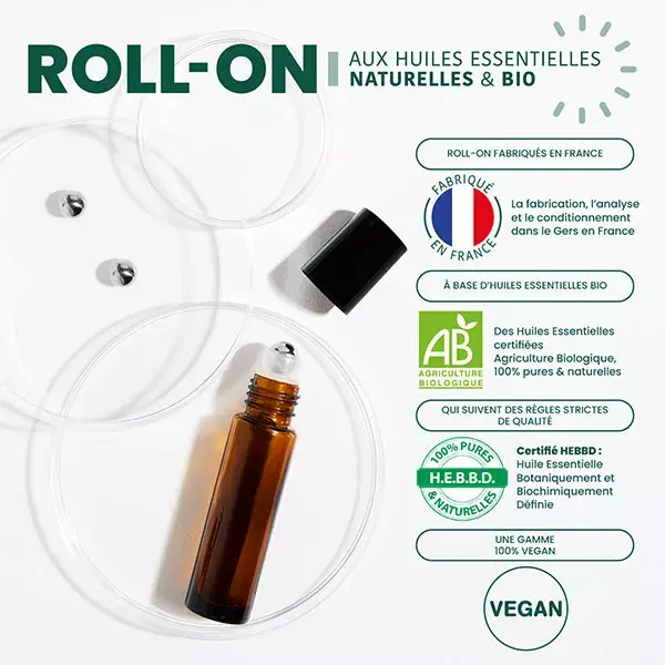Óleos Essenciais Orgânicos Roll-on Santarome para Alívio da Dor de Cabeça, 10 ml