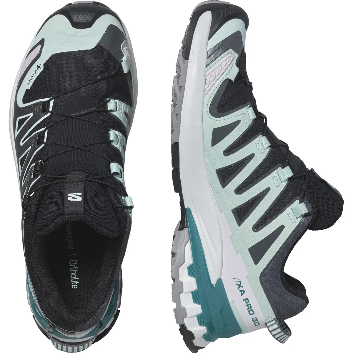 Salomon Women's XA Pro 3D V9 GORE-TEX Black/Bleached Aqua/Harbor Blue