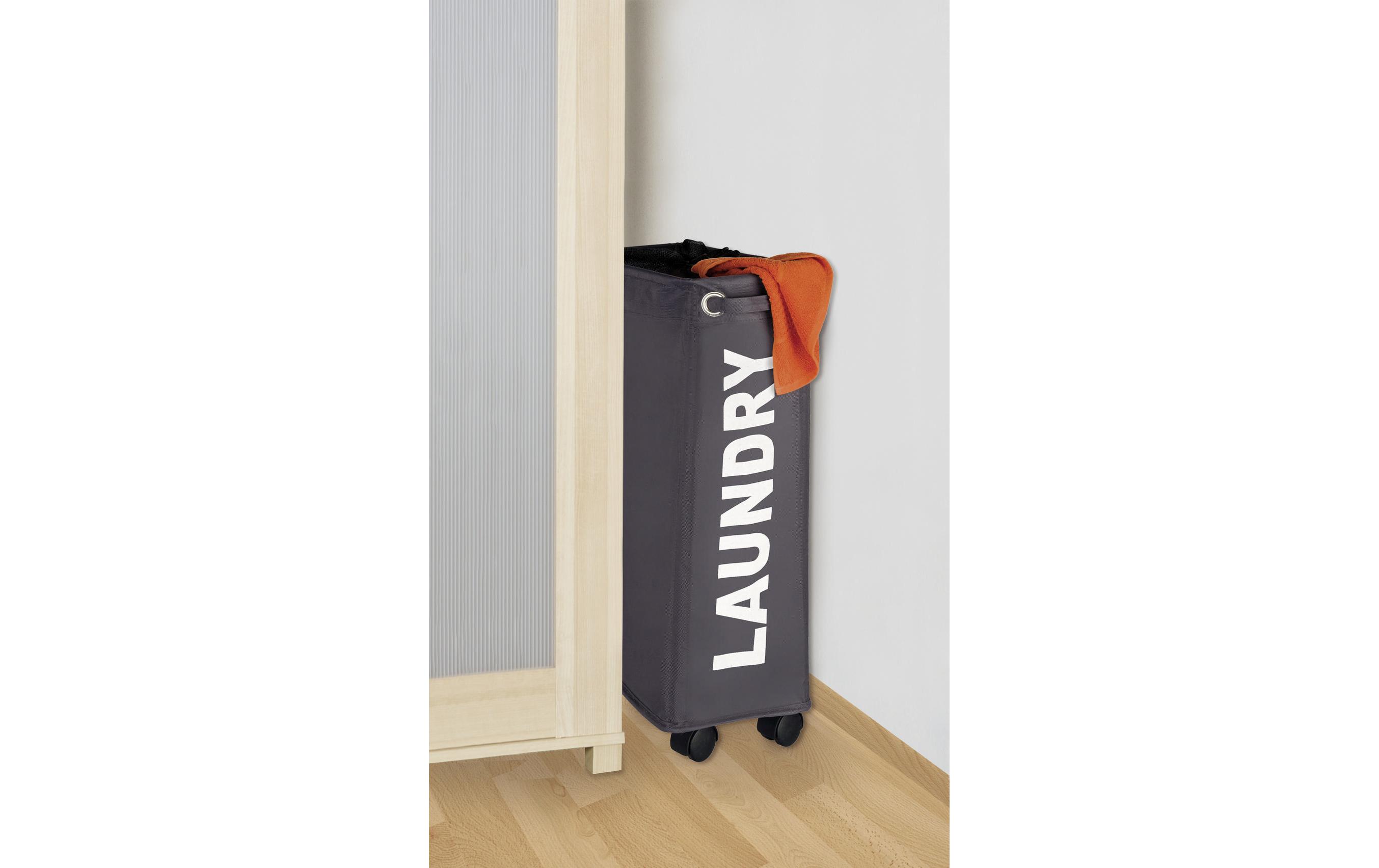 Wäschesammler Corno 43 l, Dunkelgrau/SchwarzWäschesack mit Rollen