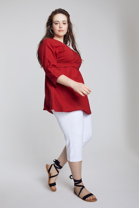 Bellieva-Wickelshirt, V-Ausschnitt, Stilleinsatz, Biobaumwolle, GOTS