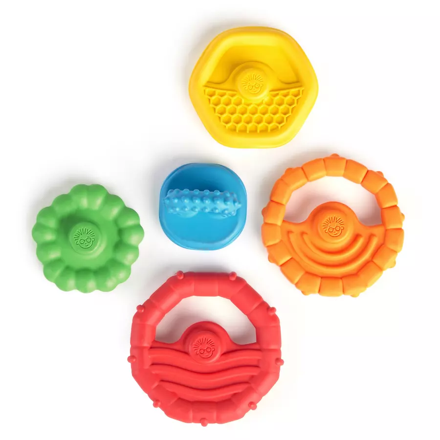 Baby Einstein Stack & Teethe™ Multi-Textur Beißring-Spielzeugset