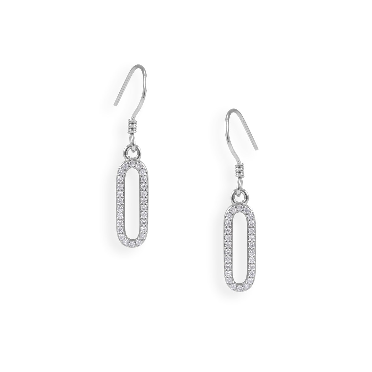 Boucles d'oreilles en argent 925 rhodié avec oxydes de zirconium