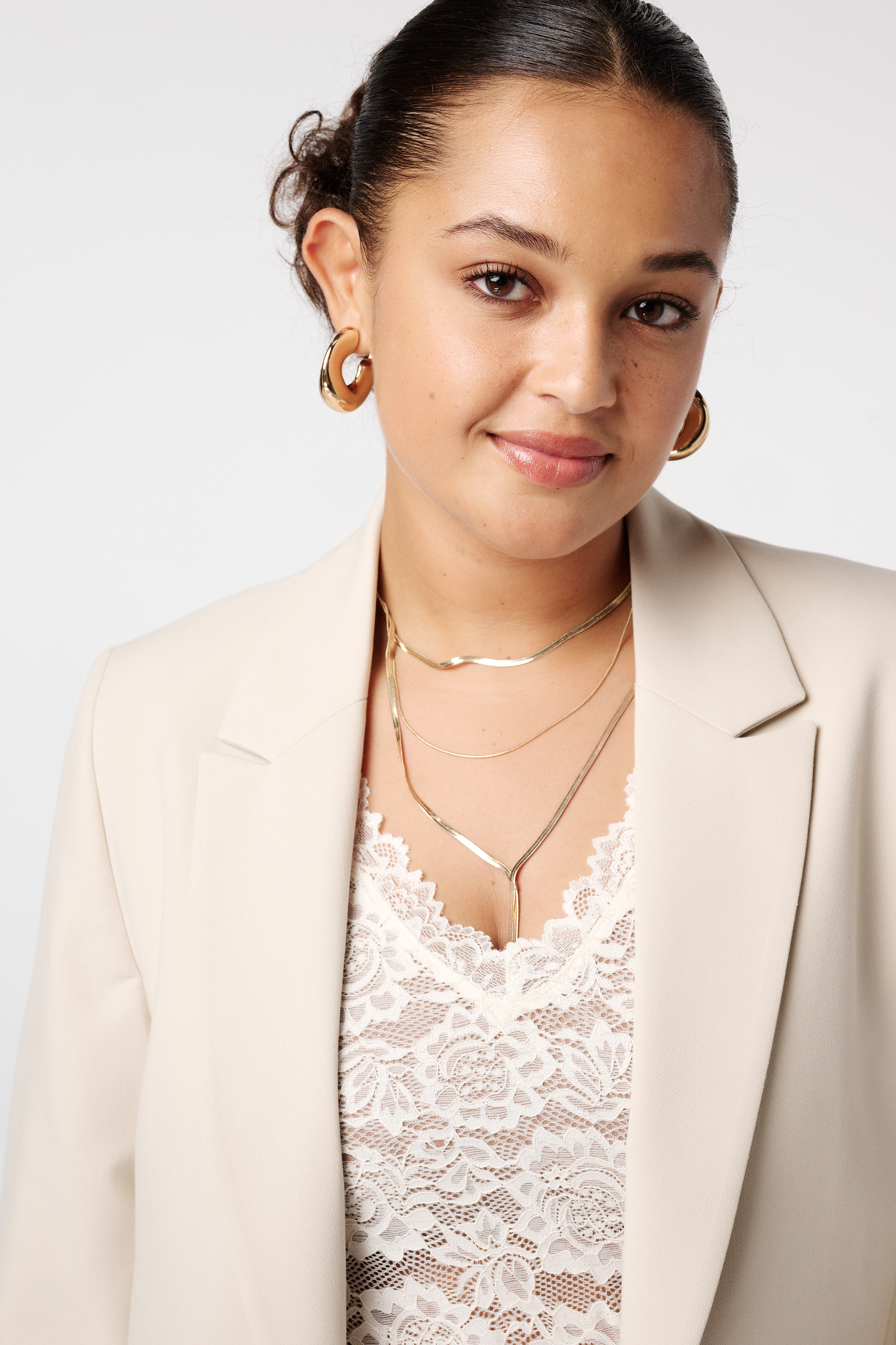 Blazer met knoopsluiting Licht zand