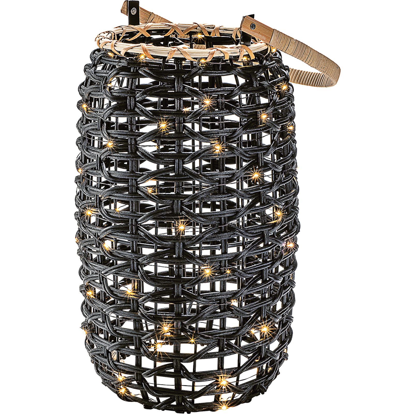 LED-Rattan-Laterne Ø 21.5 x 38 cm