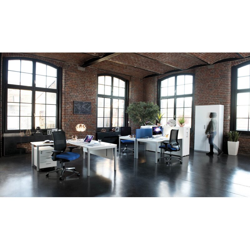 Bureau droit Squadra piètement métal 40 x 40 mm