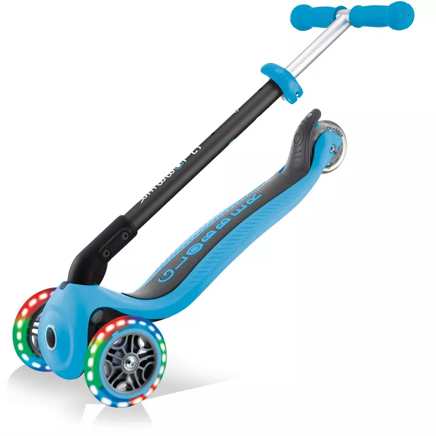 GLOBBER GO-UP FOLDABLE PLUS LIGHTS hellblau - mit Leuchtrollen
