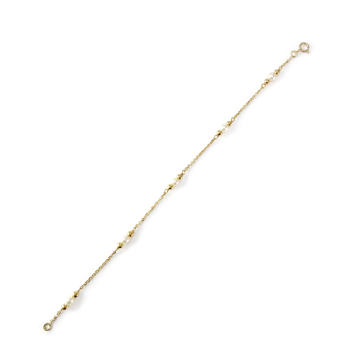 Bracelet d'occasion or 750 jaune peles de culture de chine 18cm