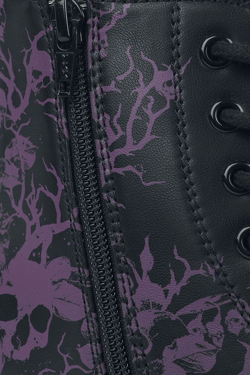 Boots with Floral Sklull Print | Black Premium by EMP Bottes