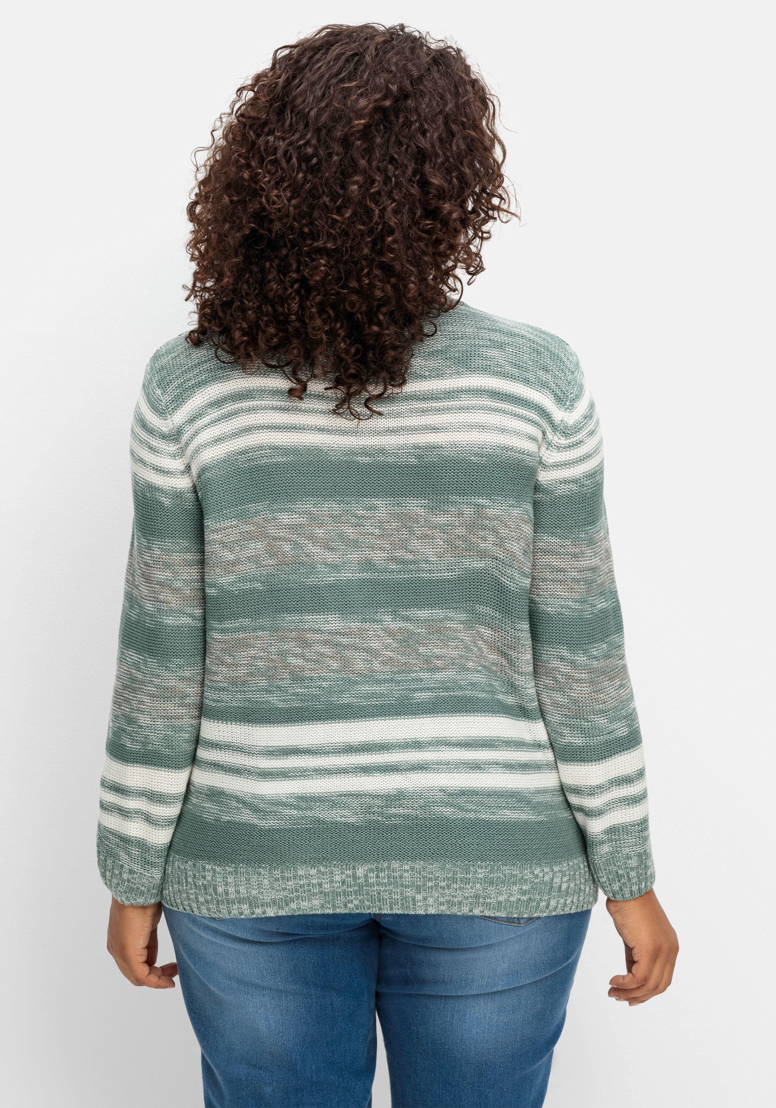 Pullover mit Stehkragen und Blockstreifen