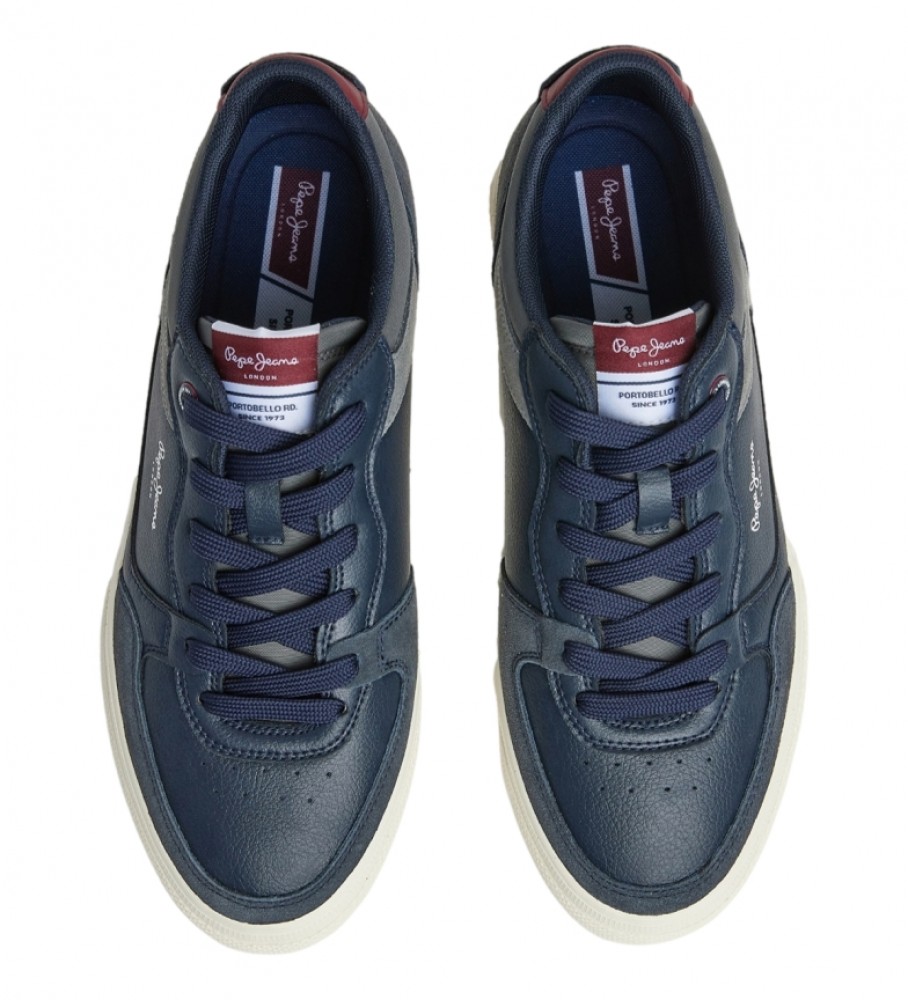 Tênis Pepe Jeans Kenton Masterlow em couro azul-marinho