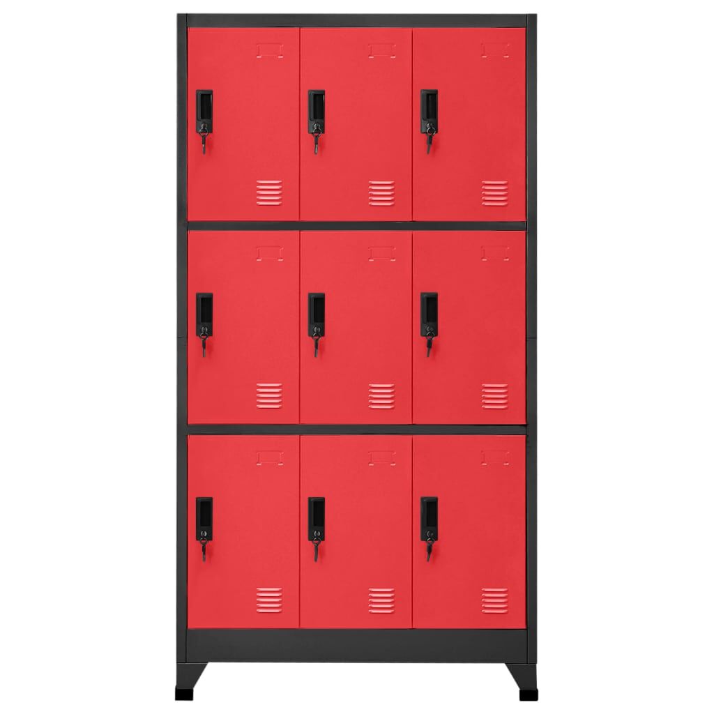 vidaXL Afsluitbare kast antracietrood 90x45x180 cm