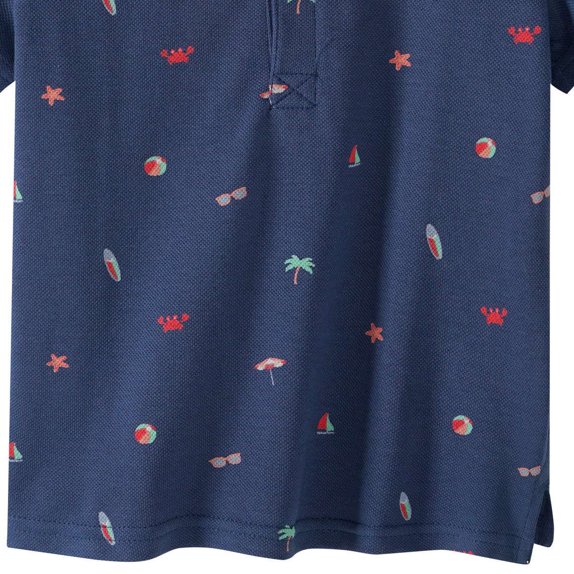 Topomini Baby Poloshirt mit Allover-Print dunkelblau