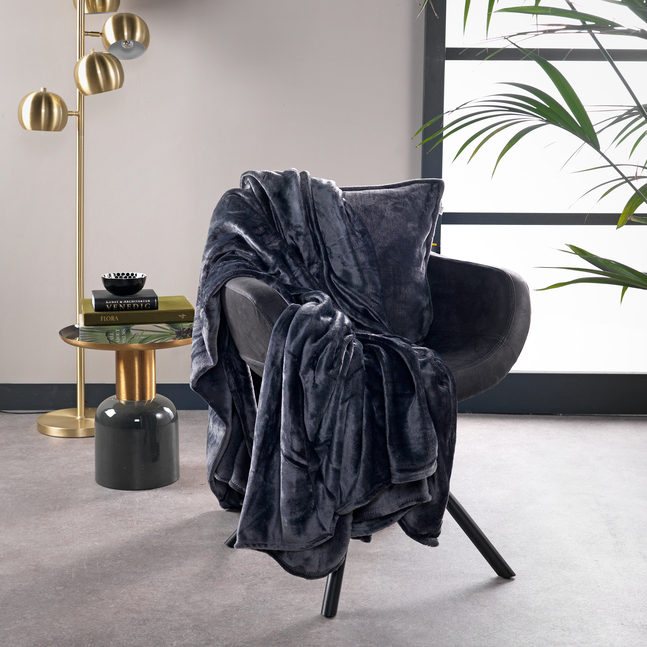 Dutch Decor plaid BILLY - 150x200 cm Charcoal Gray