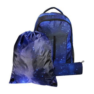 Sac à dos + sac gym + trousse 2 compartiments - bleu - Bagtrotter