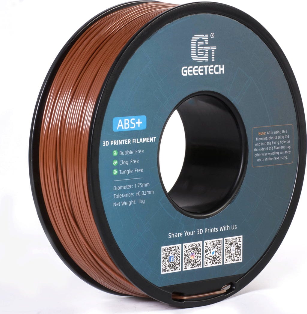 GEEETECH  ABS+ Brown, 1,75 mm / 1000 g    Beständiges ABS-Filament für robuste und langlebige Modelle in Brown